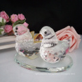 A pair of crystal mandarin bird figurine for wedding gifts and centerpieces